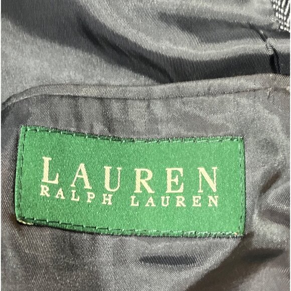 Lauren Ralph Lauren 48L Gray Herringbone Wool Blazer With Notched Lapel DH8 - Picture 3 of 11